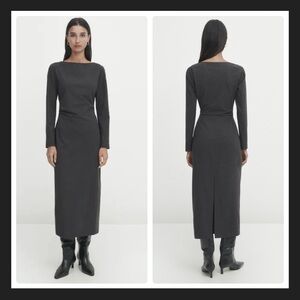 Massimo Dutti Gray Midi Dress